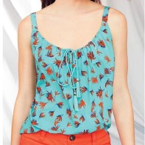 Cabi 5230 Aqua/Orange Palm leaf Tassel Tank Med